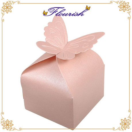 Faltbare gestanzte rosa Schmetterlingsverschluss-Partybox