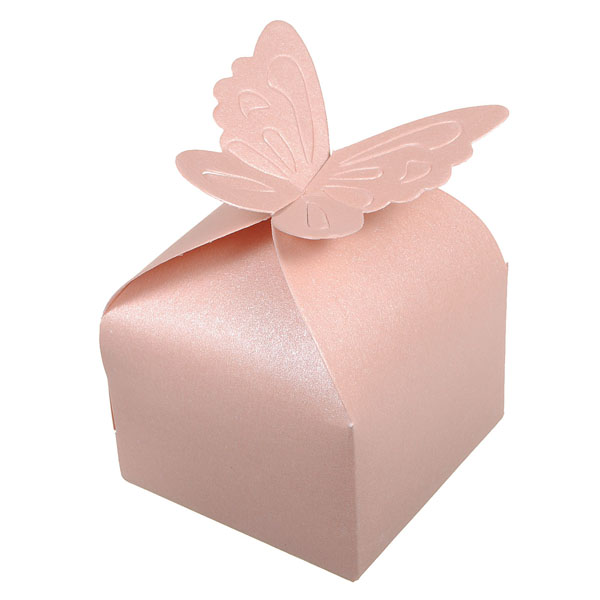 Rosa Schmetterlingselement gestanzte Papierbox