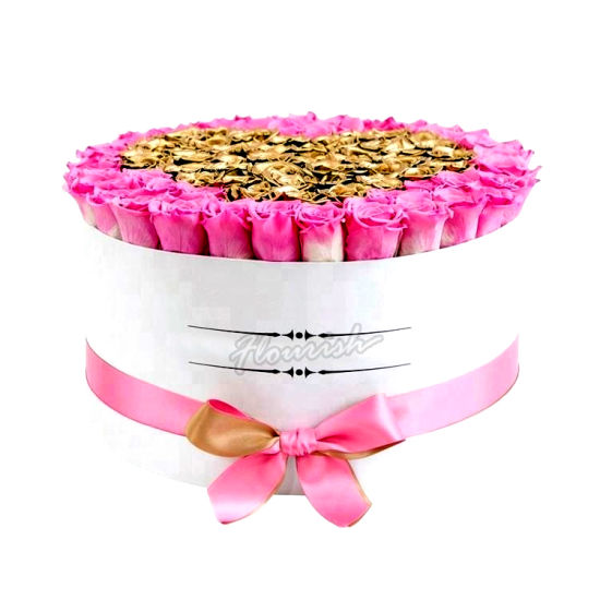 Romantische rosa Farbe Blumenverpackung und Holding Pappkarton für Hochzeitszeremonie