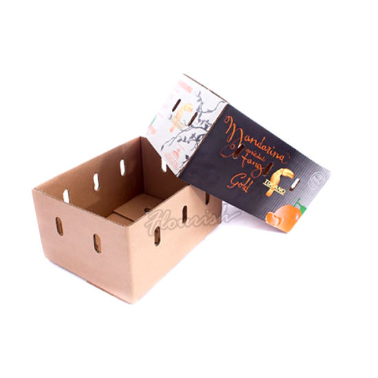 OEM Wellpappe Papier Zwiebel Knoblauch Verpackungsbox mit Träger