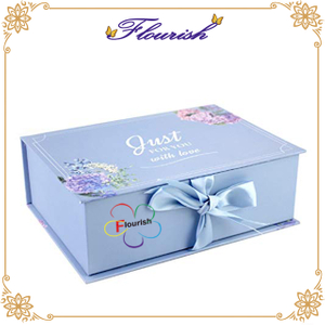 Romantische lila blaue rechteckige Form Clamshell Art Hochzeitsgeschenkbox