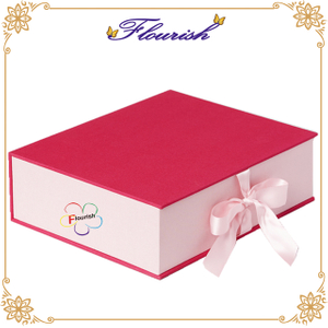 Schöne buchförmige rechteckige Pappe Geburtstag Hochzeitsfeier Geschenkverpackung Box mit Fliege