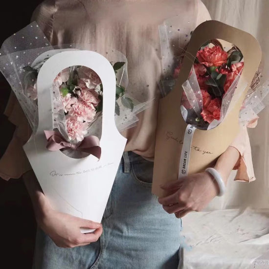 Kreative neue Design Runde geformte Kraftpapier Blumenverpackung Geschenktüte