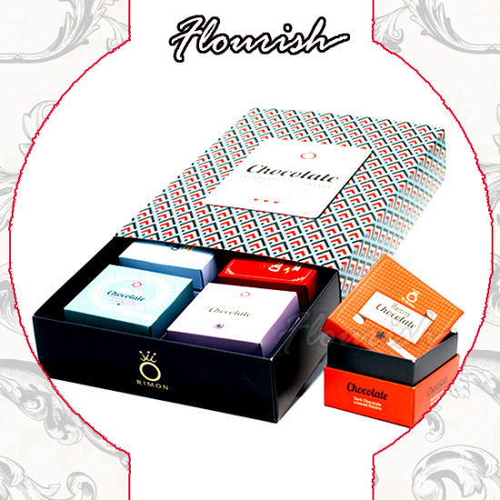 Luxus Hot Stamping Karton Mooncake Dessert Box 3er Pack