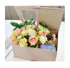 Kundenspezifisches Logo, das quadratische Pappblumen-Parfüm-Verpackungsbox für Valentinsgrüße mit Fenster druckt