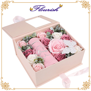 Rosa Farbe Valentinstag Vorschlag Blumen Geschenkverpackung Box mit Fenster