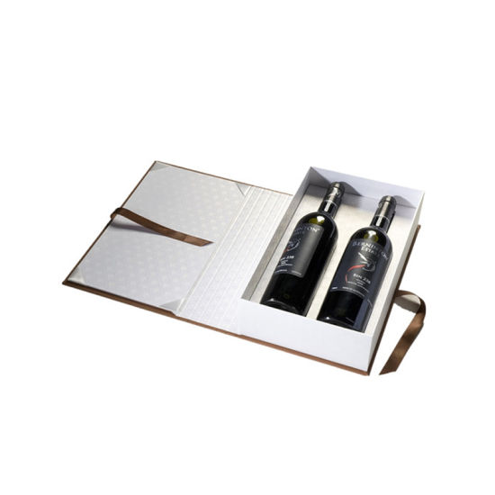 Heavy Duty Black Rigid Cardboard 3 Flaschen Wein Aufbewahrungsbox