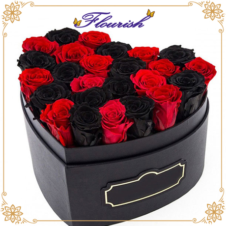 Benutzerdefinierte herzförmige Blumen-Schokoladen-Keks-Geschenkbox