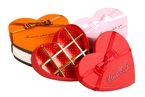 Rote Farbe herzförmige Schokoladenverpackungspapierbox mit Einsatz
