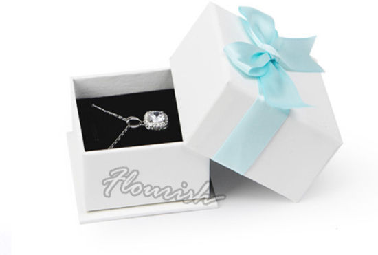 Elegante Schmuckring Ohrring Halskette Verpackung Papier Box mit Deckel und Bowknot