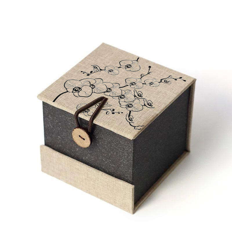 Kunstvolle Leinen Papier Armband Geschenk Aufbewahrungsbox