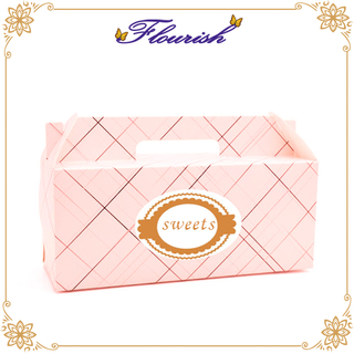 Sweet Pink Farbe Party Favor Takeaway Bäckerei Giebel Box